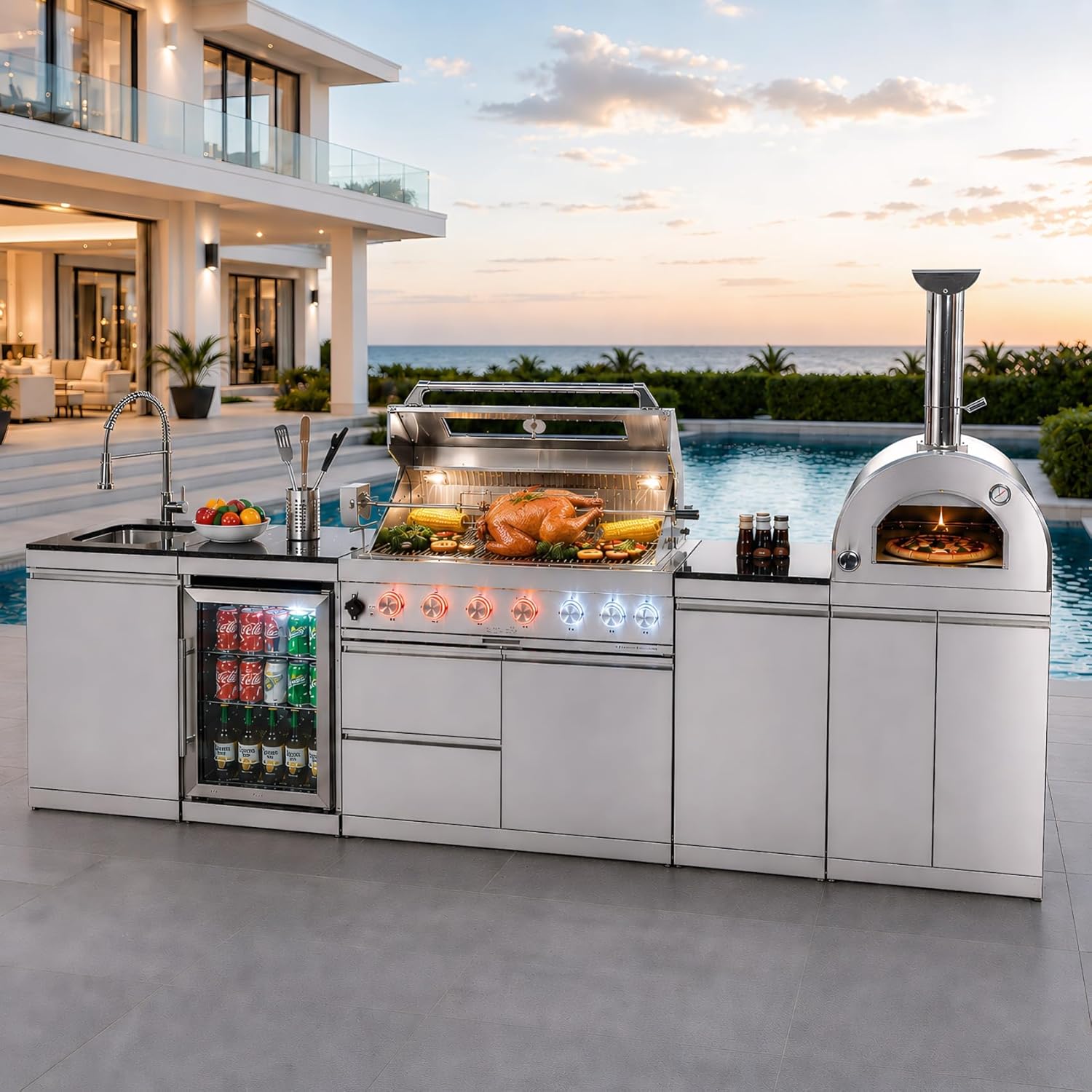 Doredo modular outdoor kitchen review,Doredo outdoor kitchen island review and rating,is Doredo modular kitchen worth buying,Doredo 128 inch BBQ island review pros cons,Doredo kitchen island review honest opinion,Doredo outdoor kitchen review verdict — full package contents