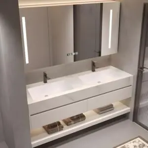Image 1 of PONLTTEY double sink vanity review