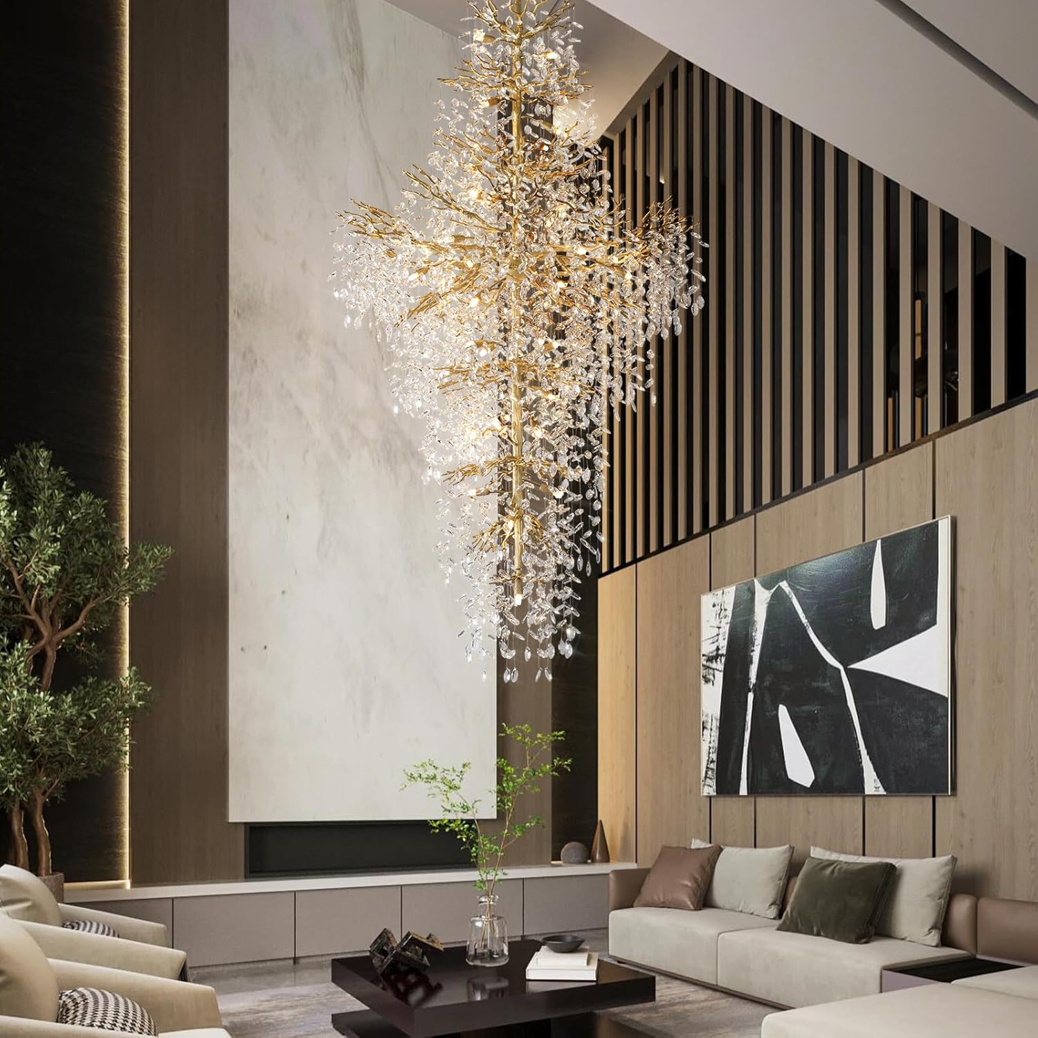 YIOSI 90 Gold Large Chandelier review,YIOSI tree branch chandelier review and rating,is YIOSI 90 gold chandelier worth buying,YIOSI K9 crystal chandelier review pros cons,YIOSI chandelier review honest opinion,YIOSI 27-light chandelier review verdict during hands-on performance testing