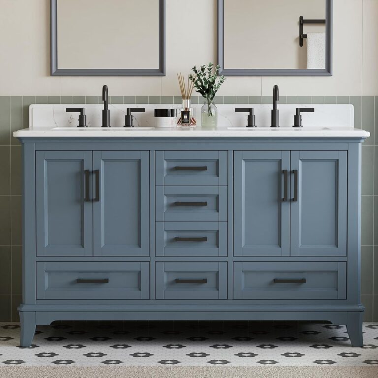 Image 1 of 60 inch bathroom vanity double sink review