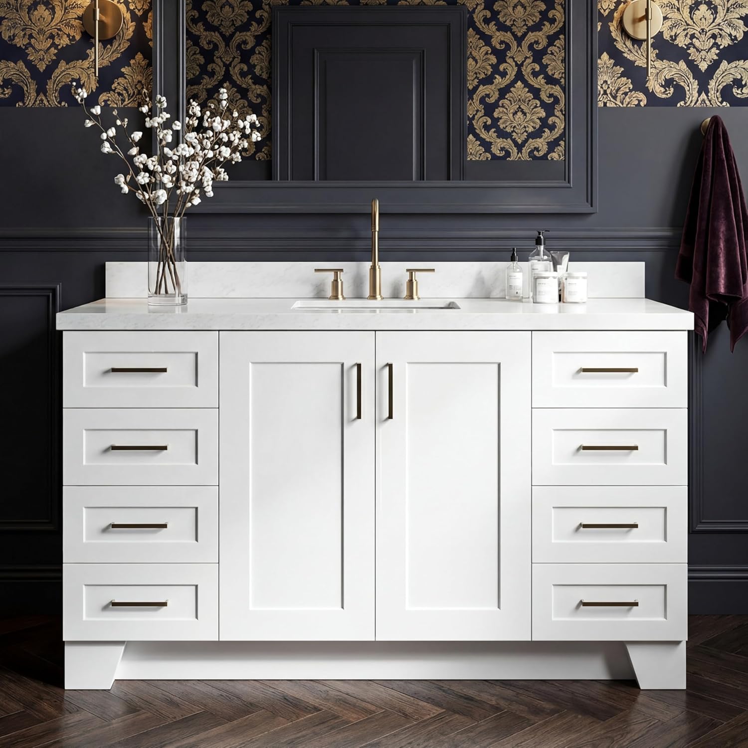 DKB Emilia 60 inch bathroom vanity review unboxing — package contents and first impressions