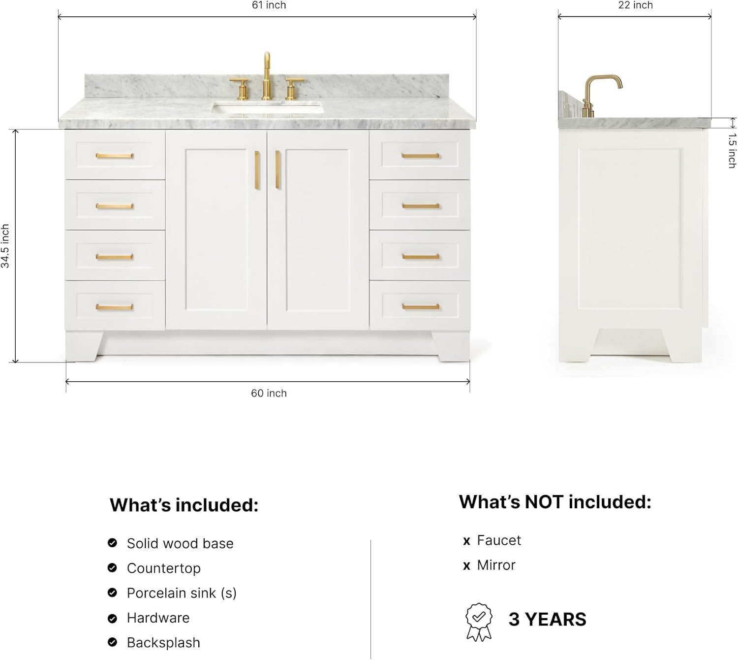DKB Emilia 60 inch bathroom vanity review performance testing over multiple weeks