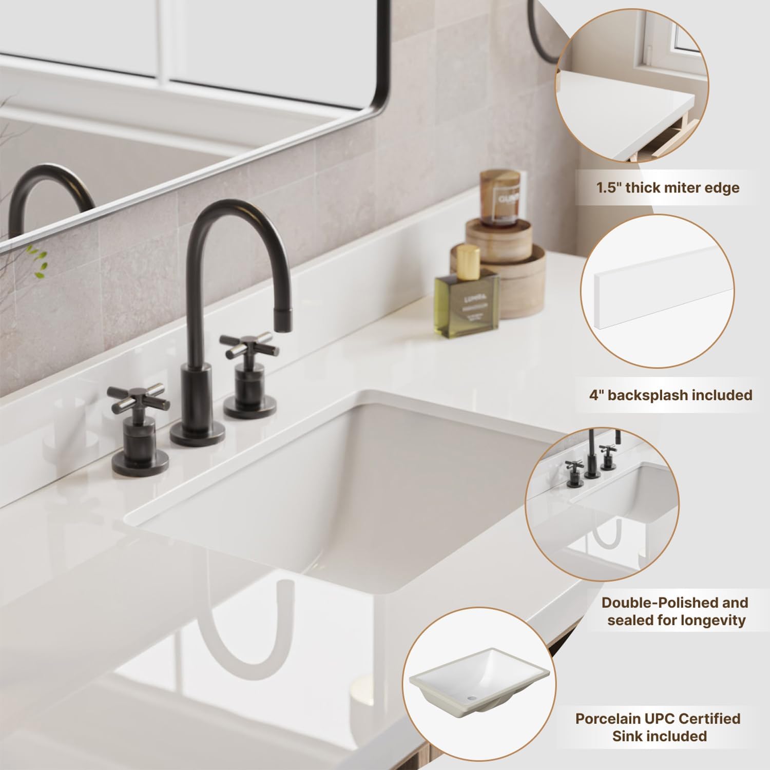 DKB Emilia 72 Inch bathroom vanity review — performance test results showing water resistance, soft-close durability, and storage capacity