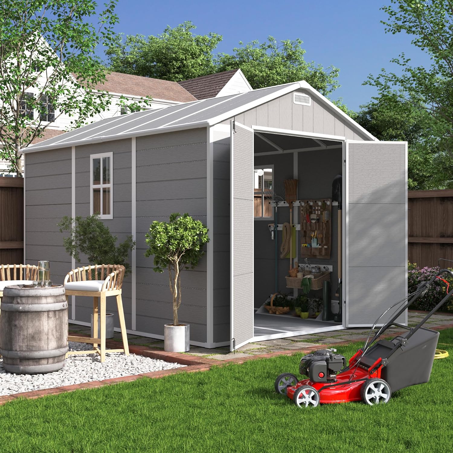 UDPATIO resin storage shed review,UDPATIO shed review and rating,is UDPATIO shed worth buying,UDPATIO resin shed review pros cons,UDPATIO storage shed review honest opinion,UDPATIO 7.5x10.7 shed review verdict — full box contents and build quality