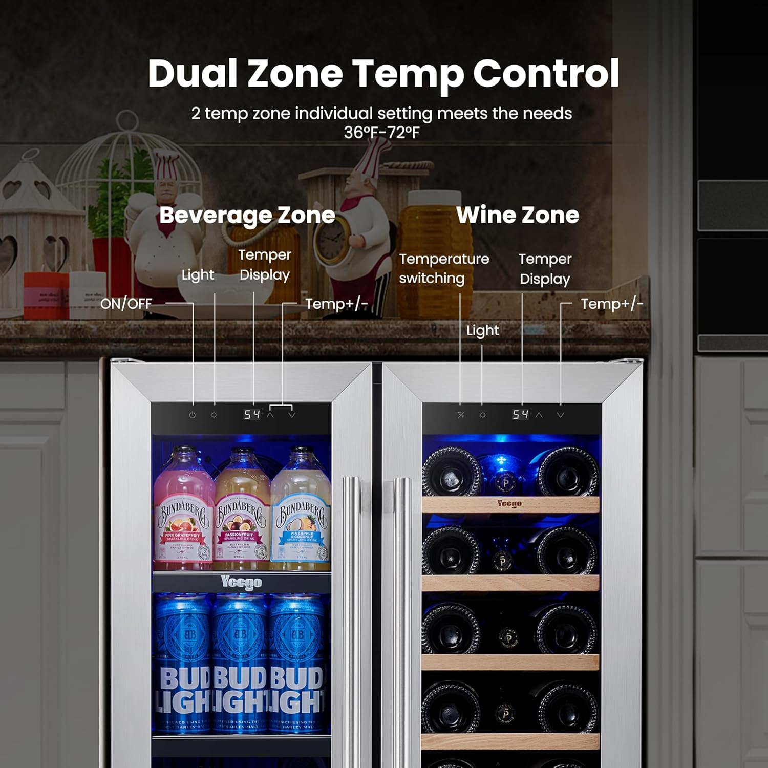Yeego 24 Inch Wine Cooler review performance test results showing temperature stability data