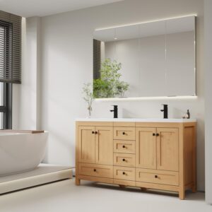Image 1 of eclife 60 inch bathroom vanity review
